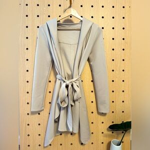 Beige cardigan coat